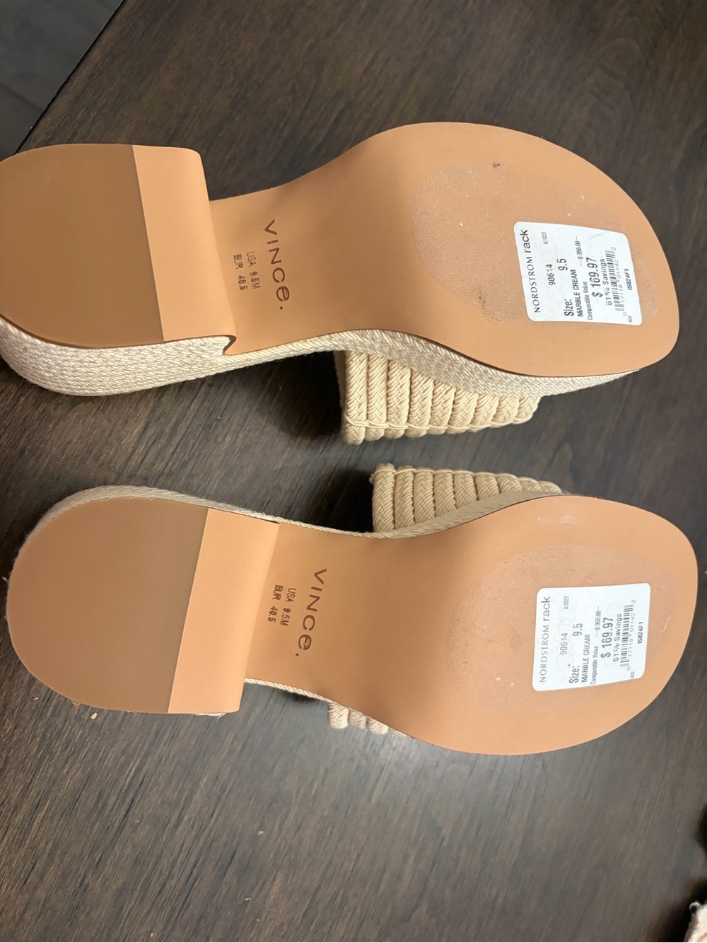 Vince Natural Braided Strap Slide Sandals - Picture 9 of 9